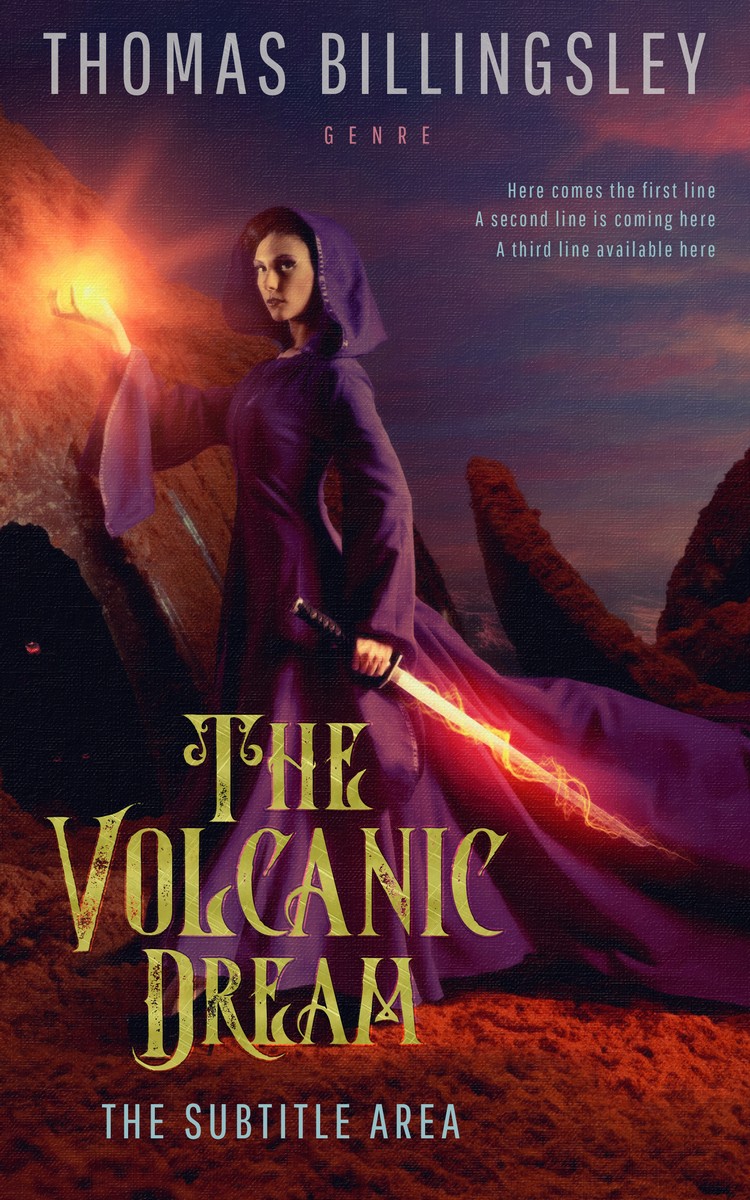 2D view of Premade Fantasy Book Cover - Crater Brown