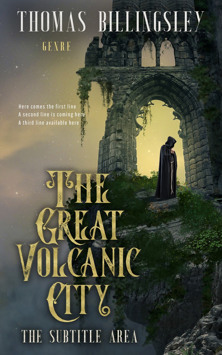 2D view of Premade Fantasy Book Cover - Heavy Metal