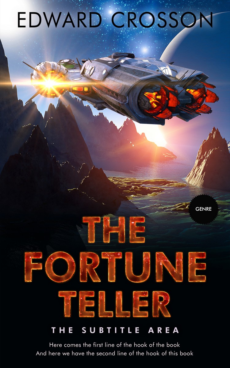 2D view of Oriental Pink #3905 - Premade Science Fiction Book Cover