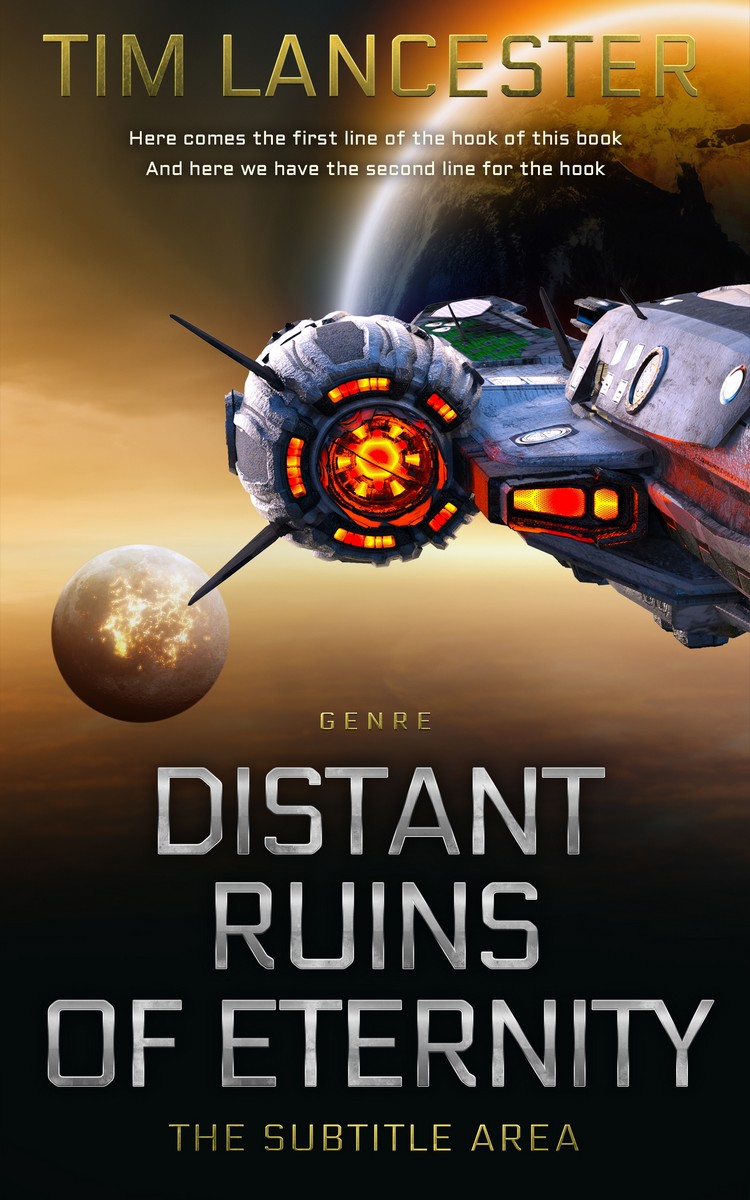 2D view of Premade Science Fiction Book Cover - Tan