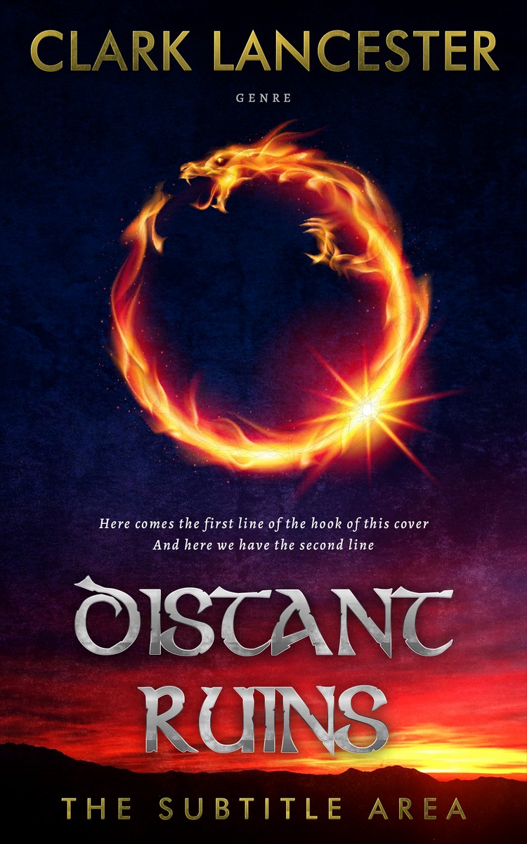 2D view of Premade Fantasy Book Cover - Raw Sienna