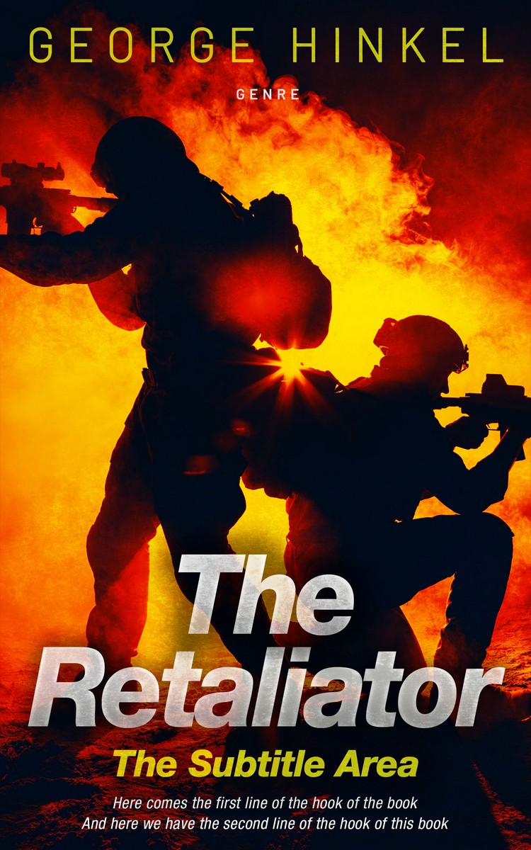 2D view of Premade Action & Adventure Book Cover - Coffee Bean