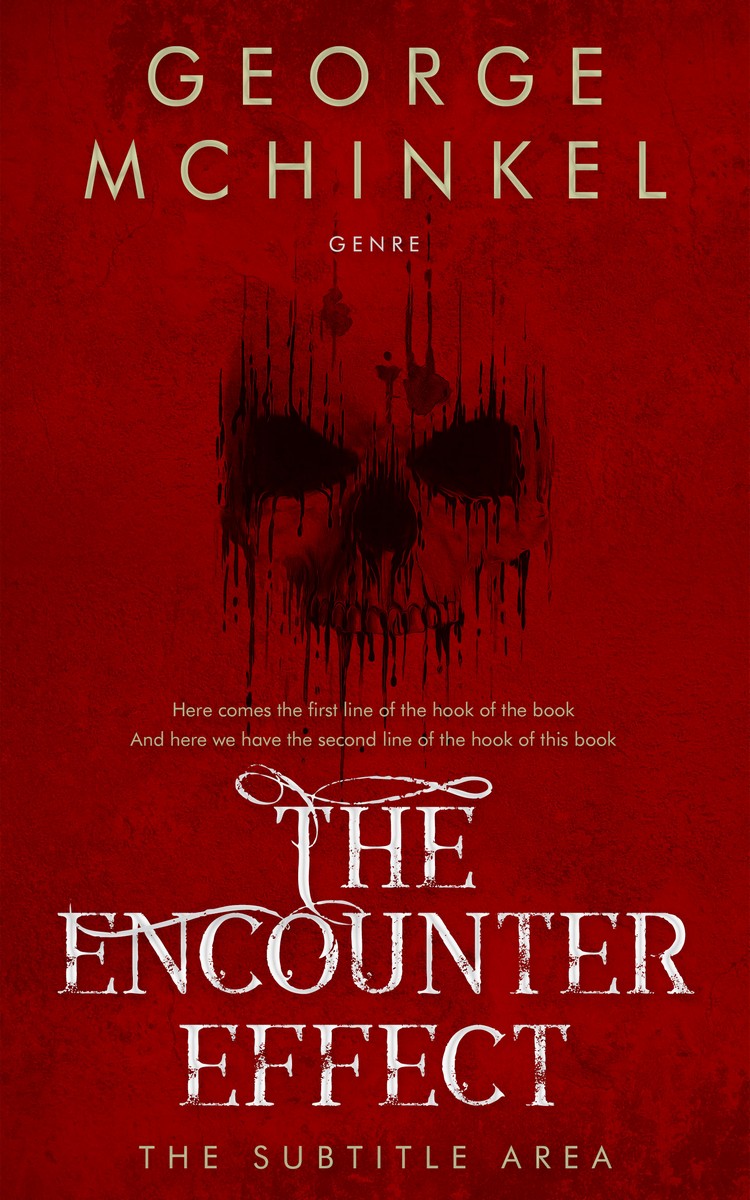 2D view of Premade Horror Book Cover - Dark Burgundy