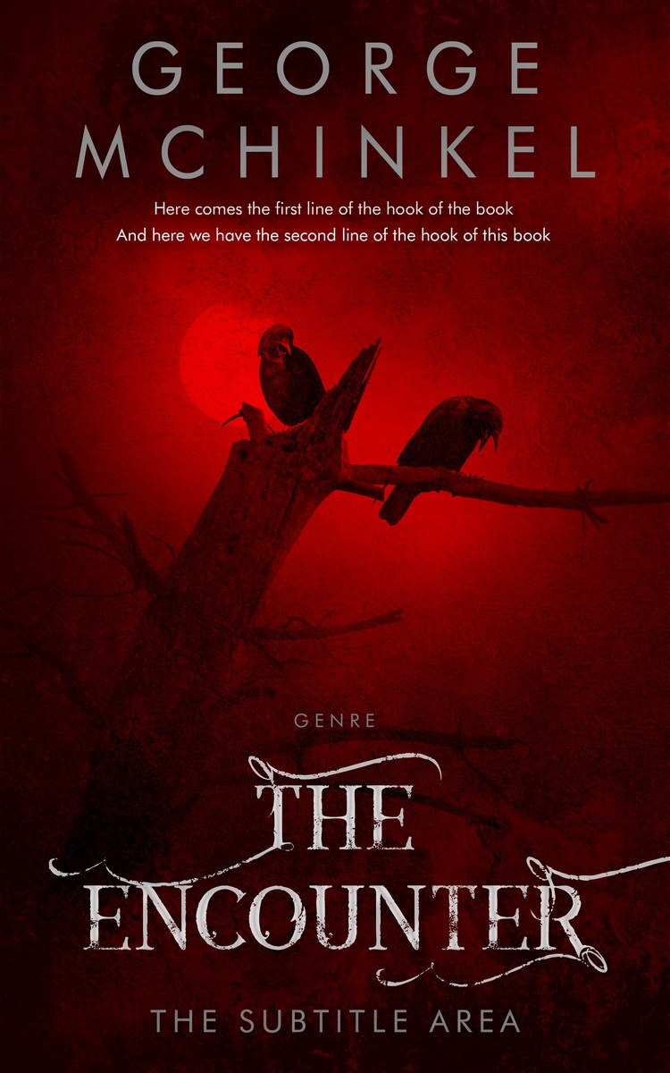 2D view of Premade Horror Book Cover - Burnt Maroon