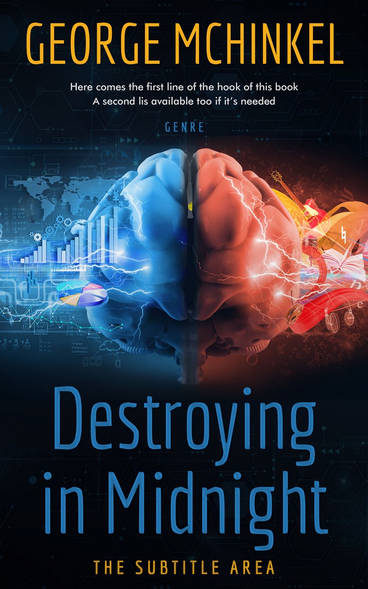 2D view of Premade Abstract Book Cover - Burning Sand