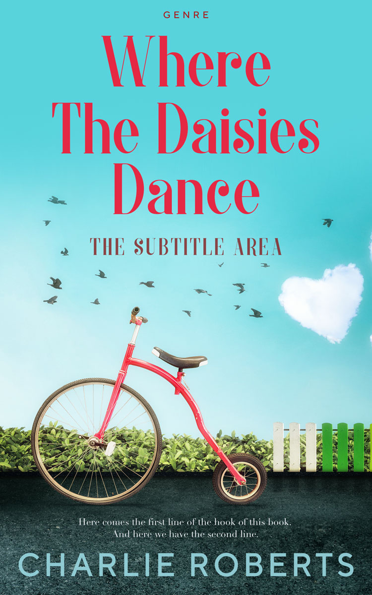 2D view of Premade Romance Book Cover - Aquamarine Blue