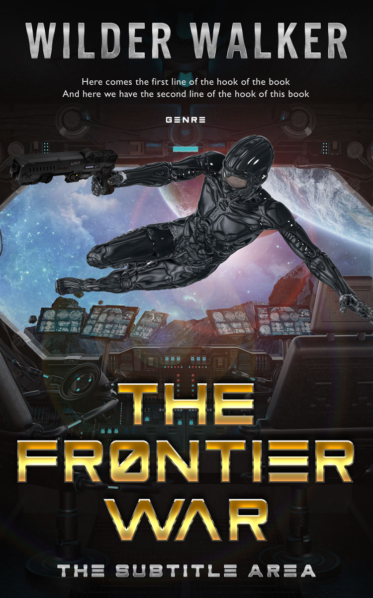 2D view of Premade Science Fiction Book Cover - Cod Gray