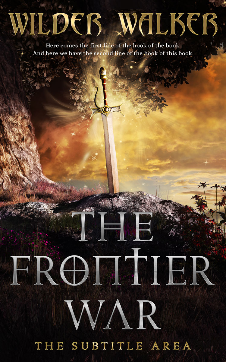 2D view of Premade Fantasy Book Cover - Oil