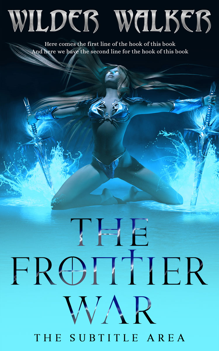 2D view of Premade Fantasy Book Cover - Turquoise Blue