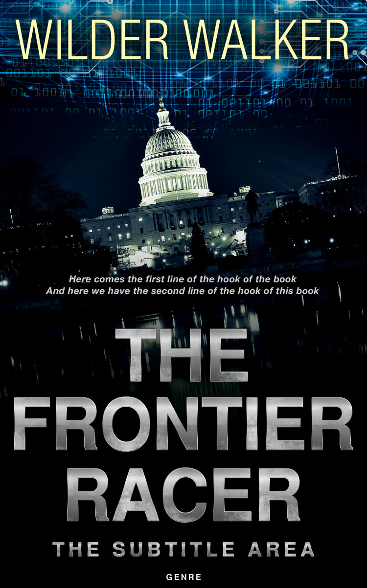 2D view of Premade Action & Adventure Book Cover - Mist Gray