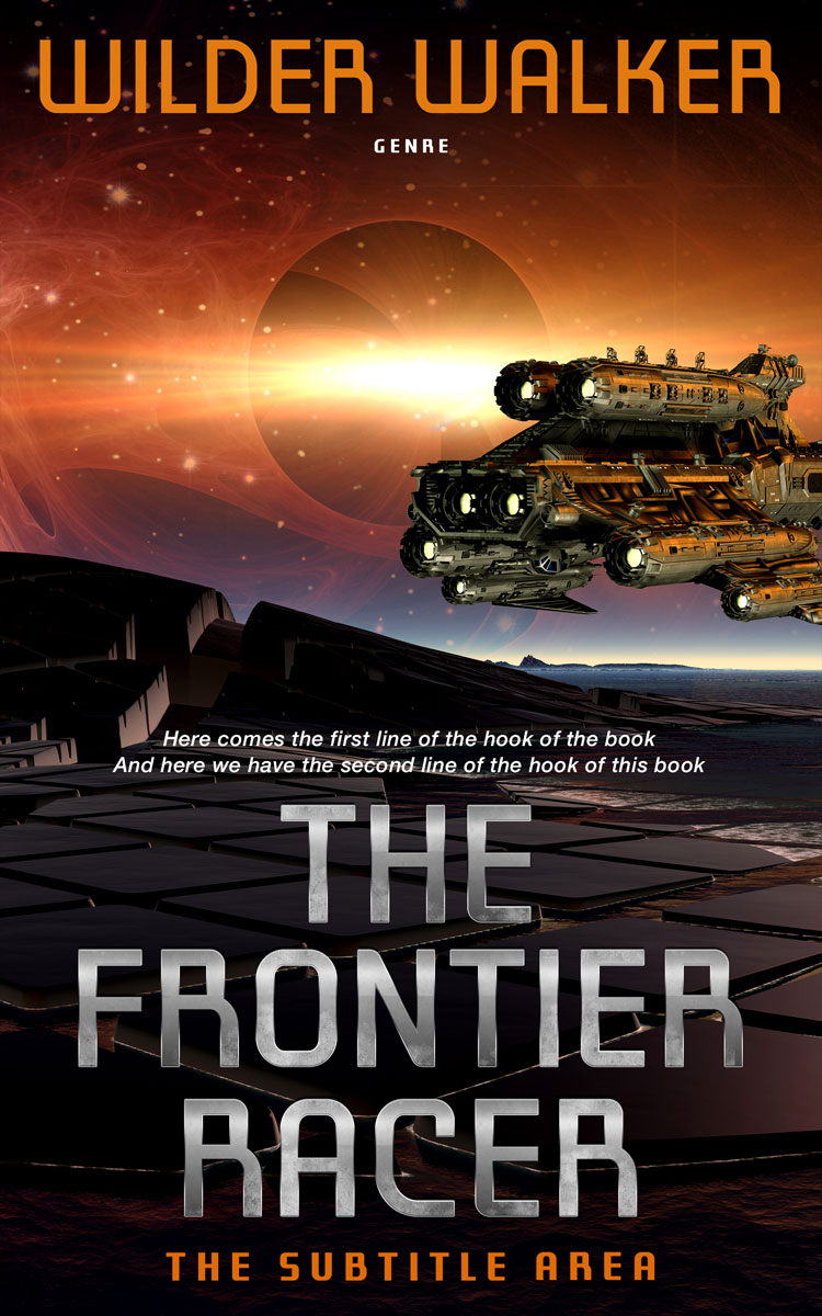 2D view of Premade Science Fiction Book Cover - Antique Brass