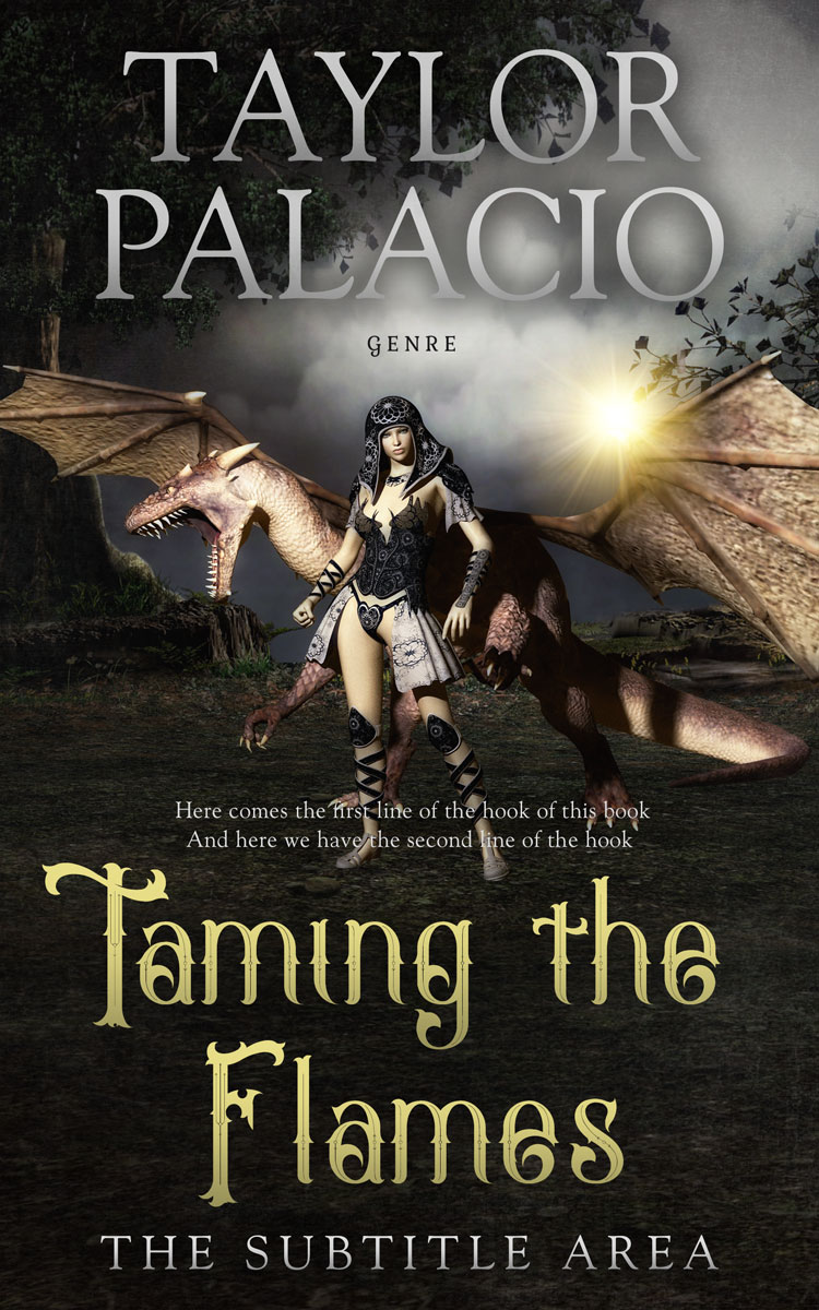 2D view of Premade Fantasy Book Cover - Bison Hide