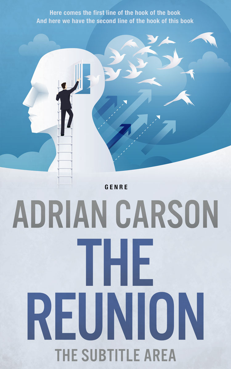 2D view of Premade Self-Improvement & Self-Help Book Cover - Steel Blue