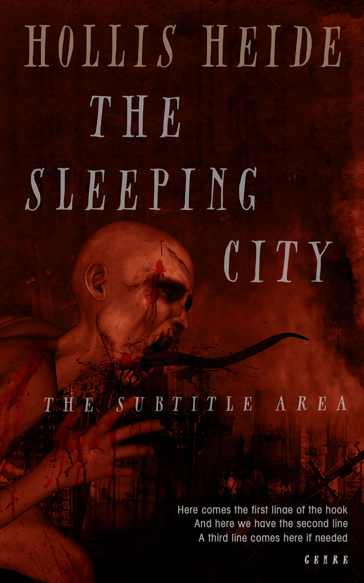 2D view of Premade Horror Book Cover - Wood Bark