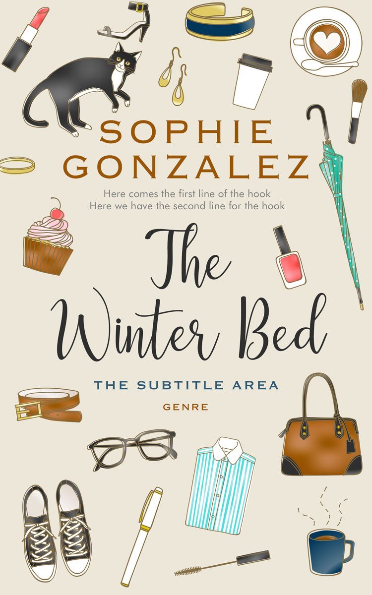 2D view of Premade Abstract Book Cover - Pearl Bush