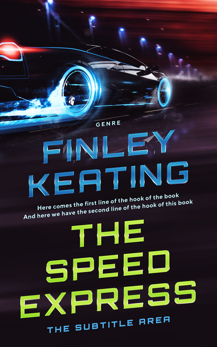 2D view of Premade Abstract Book Cover - Thunder