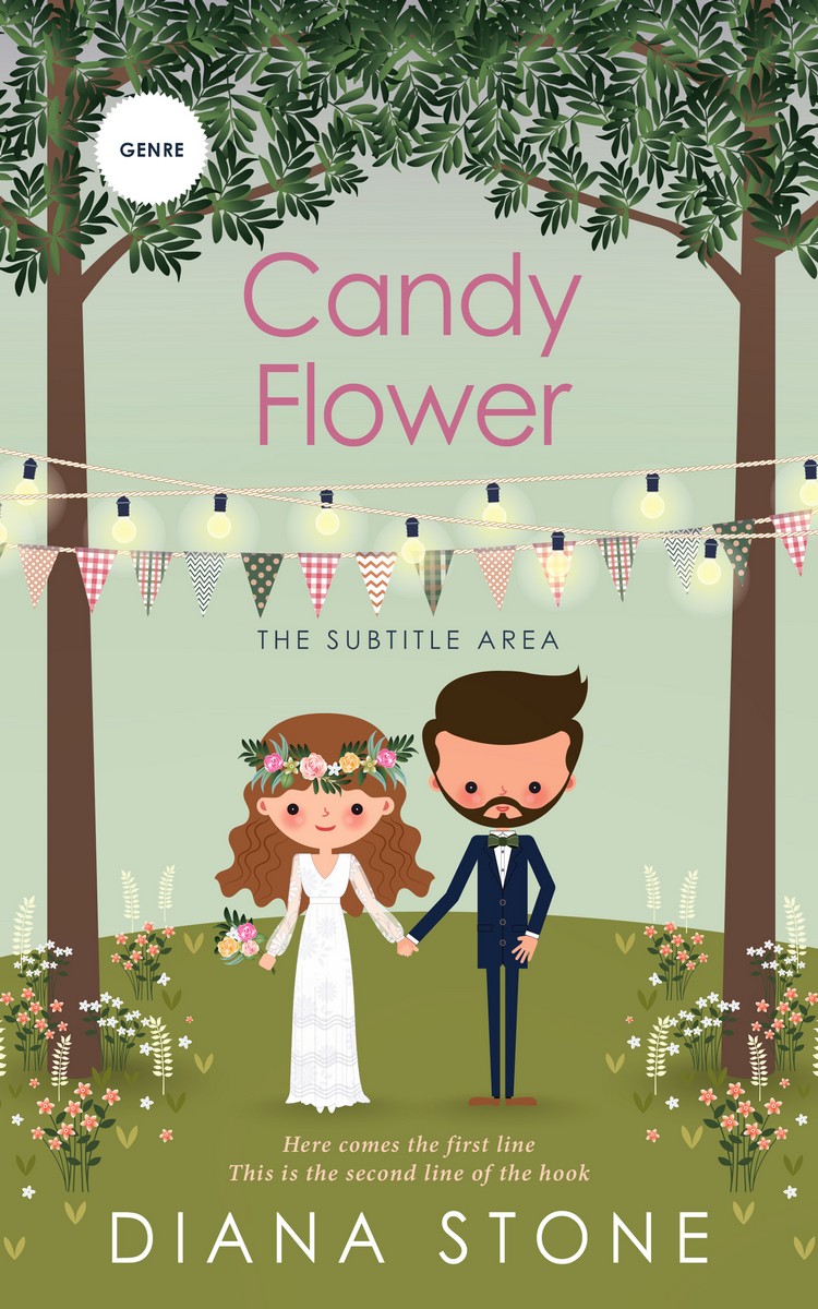 2D view of Premade Romance Book Cover - Foggy Gray