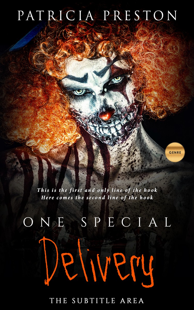 2D view of Premade Horror Book Cover - Antique Brass