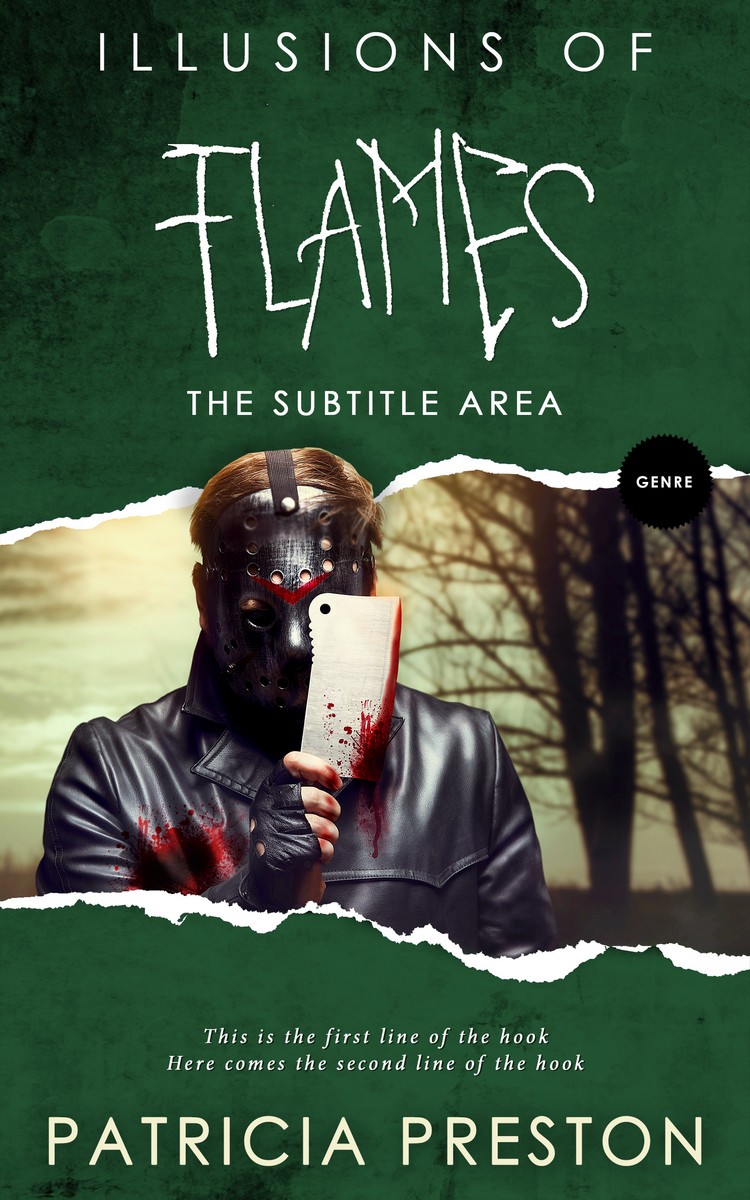 2D view of Premade Abstract Book Cover - Green Kelp