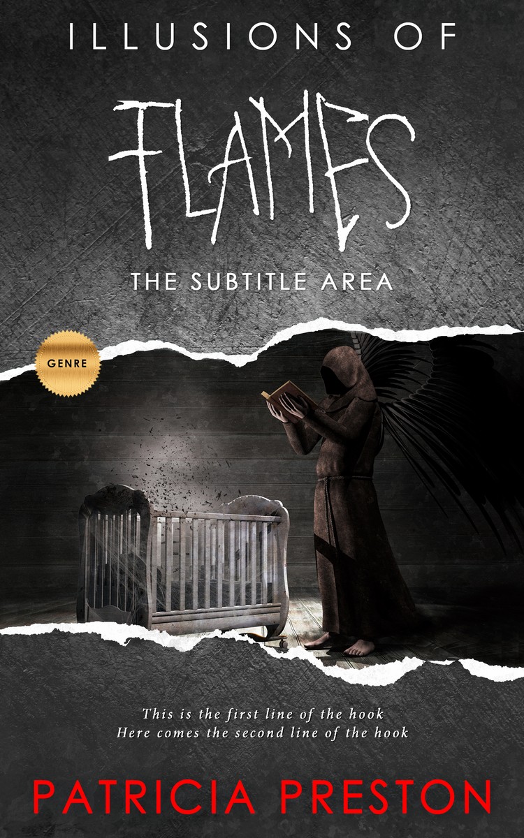 2D view of Premade Abstract Book Cover - Tuatara