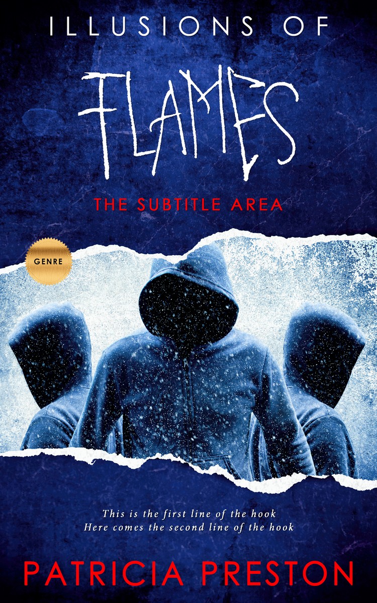 2D view of Premade Abstract Book Cover - Black