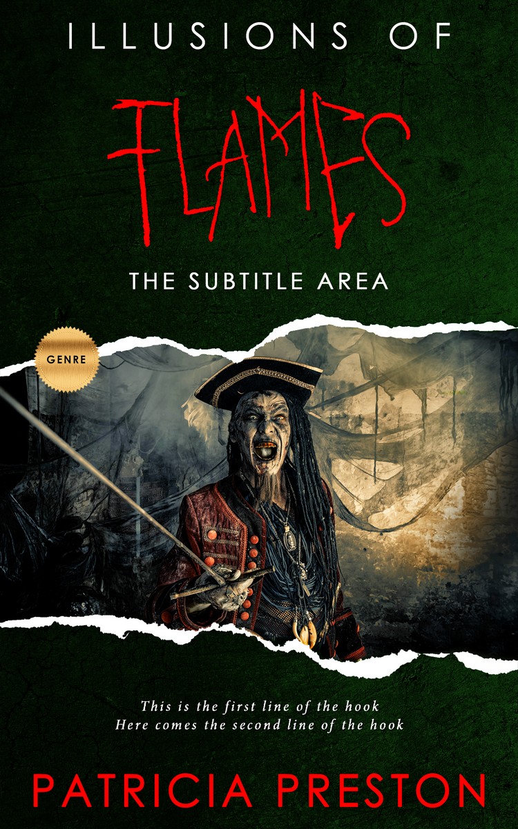 2D view of Premade Abstract Book Cover - Racing Green