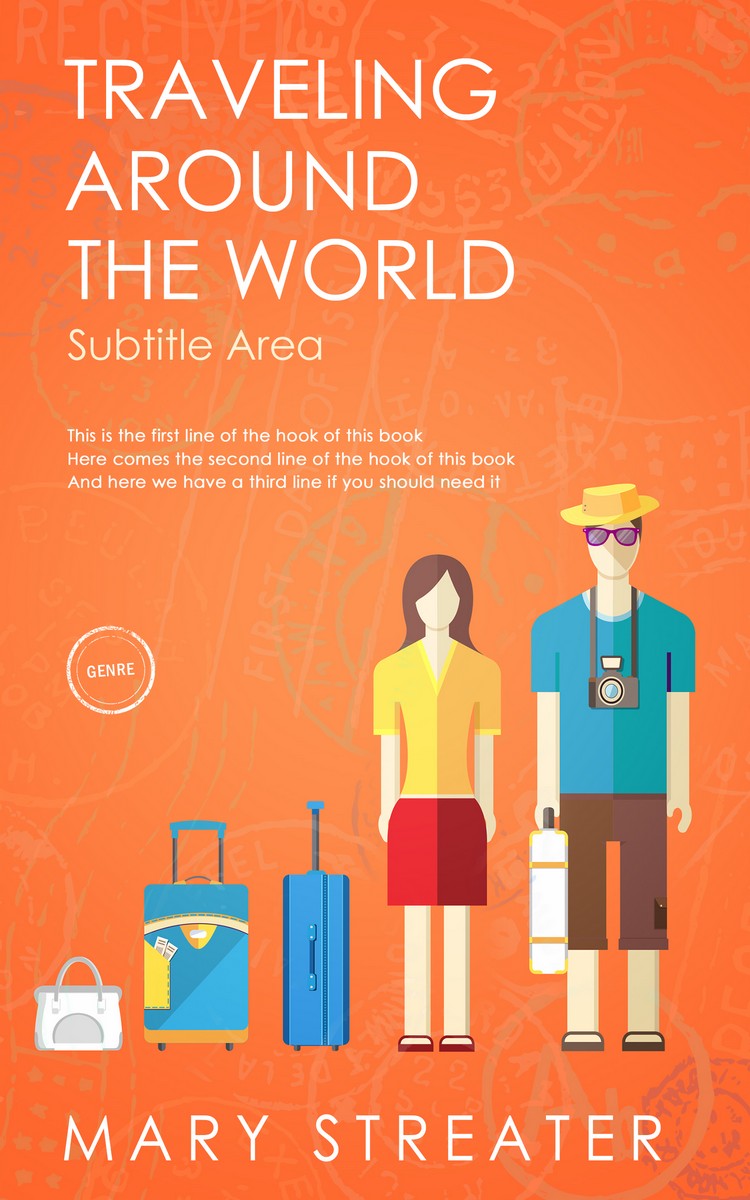 2D view of Premade Travel Book Cover - Crusta