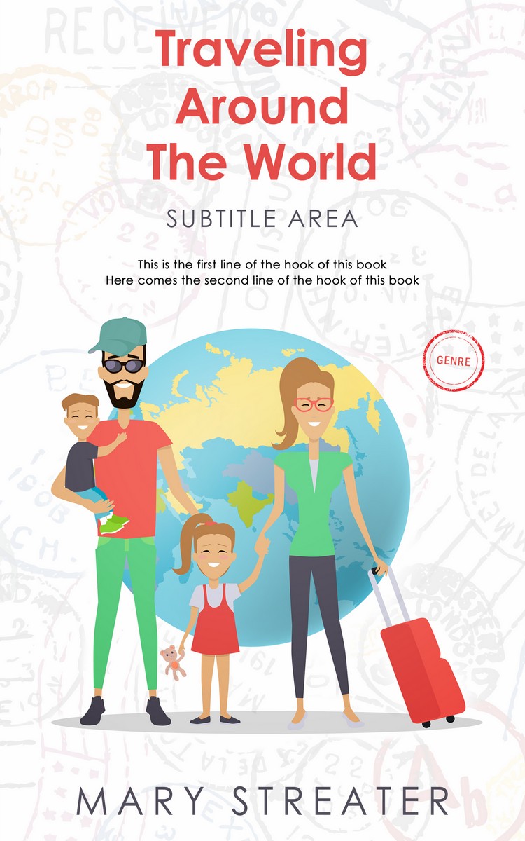 2D view of Premade Travel Book Cover - Patina