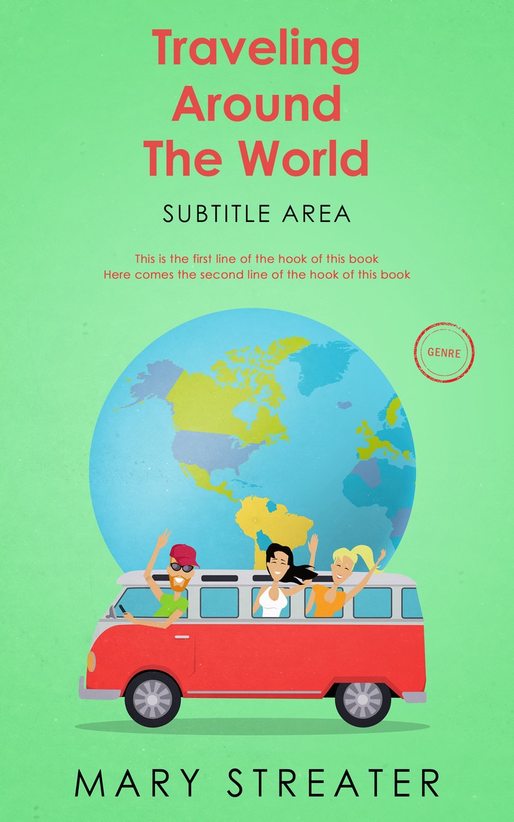 2D view of Premade Travel Book Cover - Algae Green