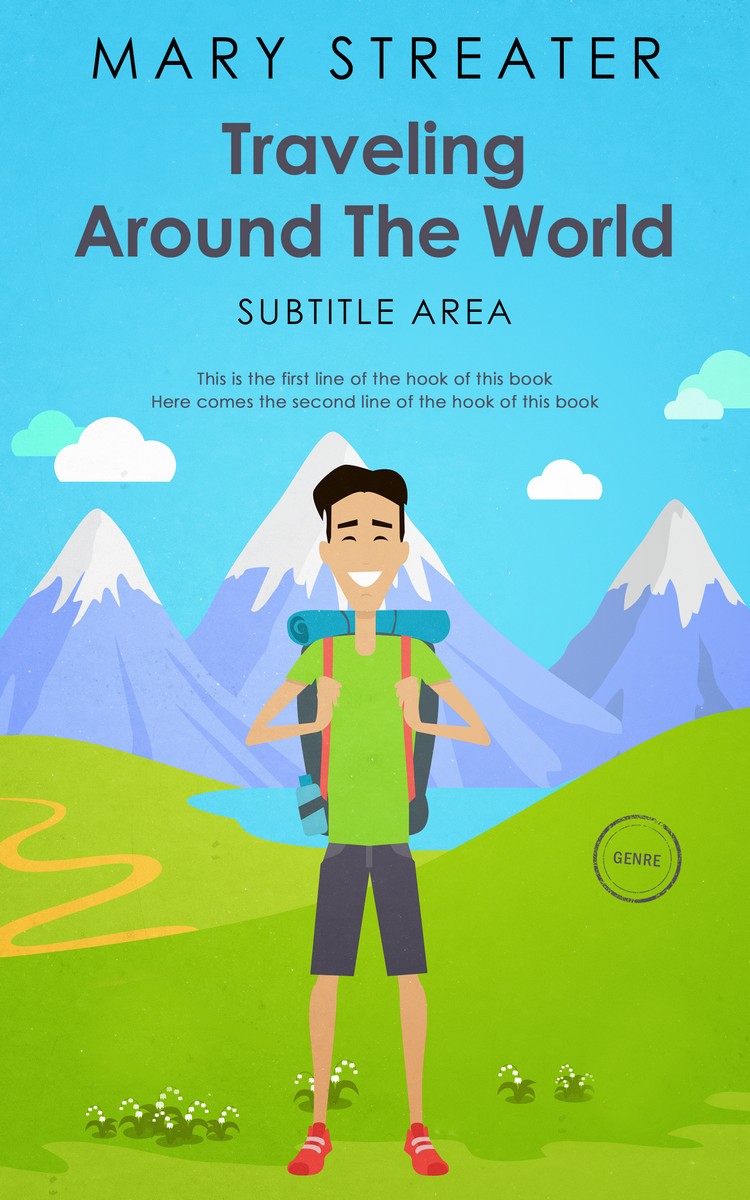 2D view of Premade Travel Book Cover - Malibu