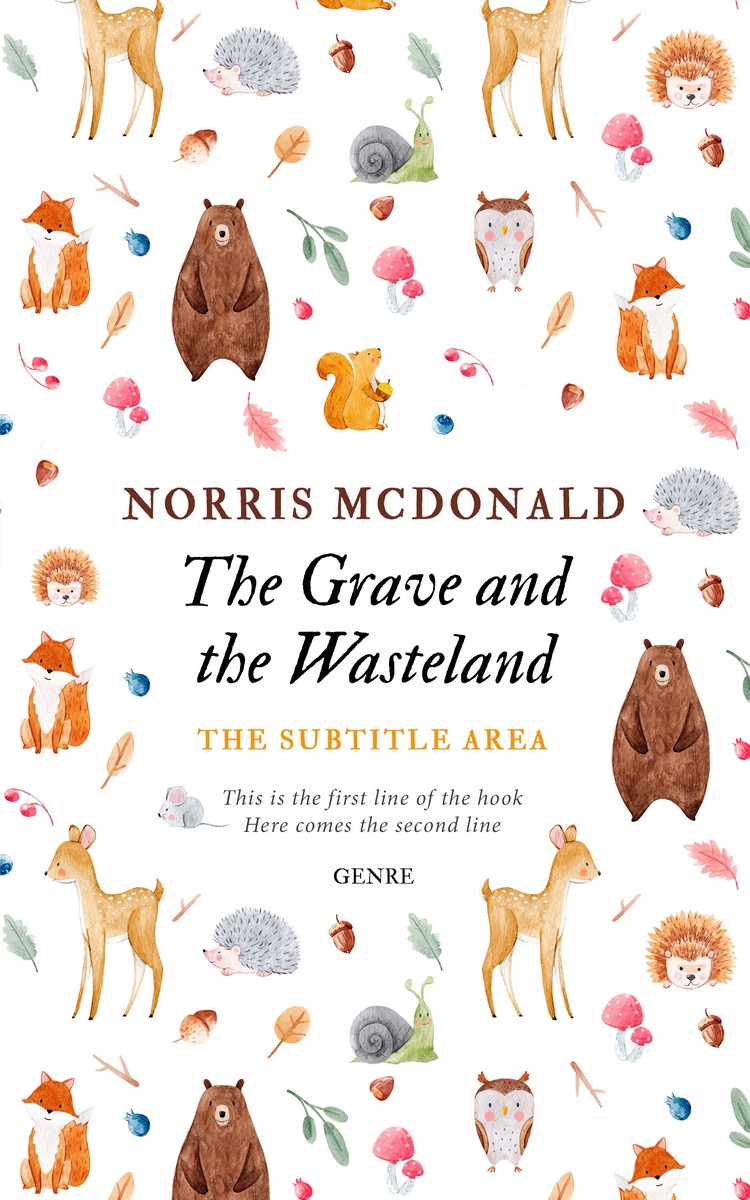 2D view of Premade Nature Book Cover - Bone