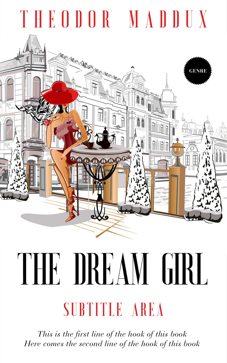 2D view of Premade Chick Lit Book Cover - Silver Rust