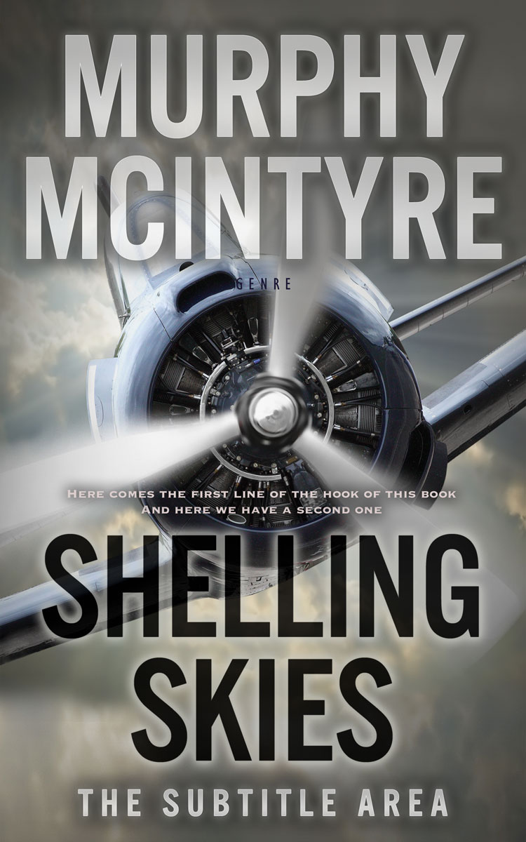 2D view of Premade Action & Adventure Book Cover - Fuscous Gray