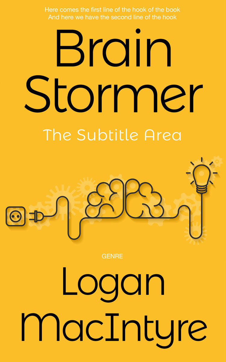 2D view of Premade Self-Improvement & Self-Help Book Cover - Lightning Yellow