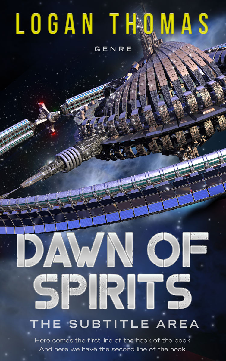 2D view of Premade Science Fiction Book Cover - Ebony Clay