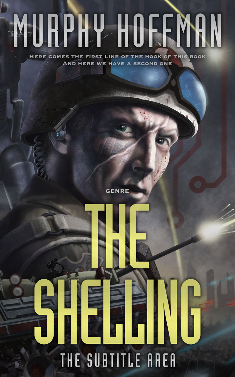 2D view of Premade Science Fiction Book Cover - Shark