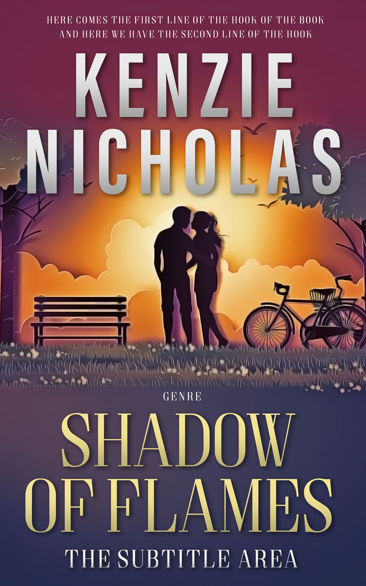 2D view of Premade Romance Book Cover - Eggplant