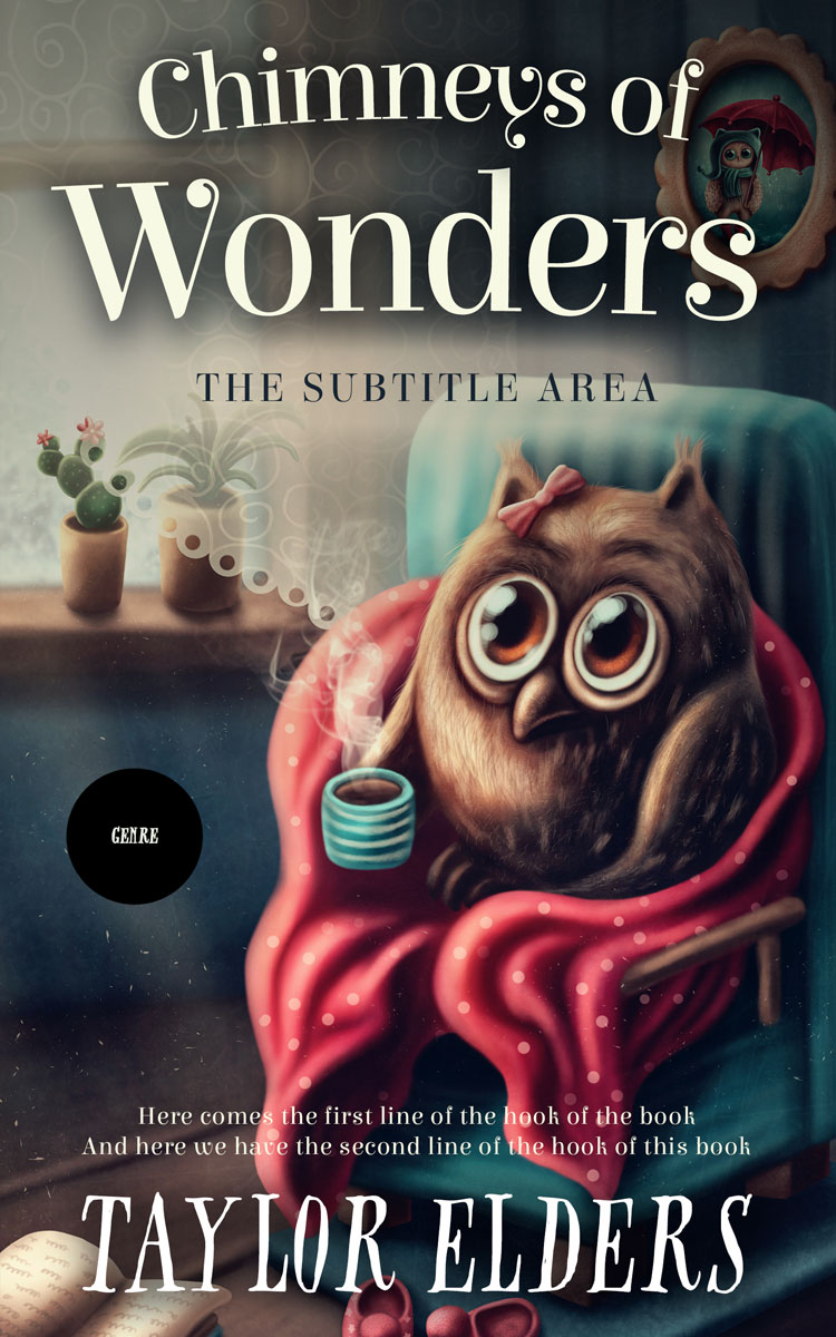 2D view of Premade Abstract Book Cover - Shark