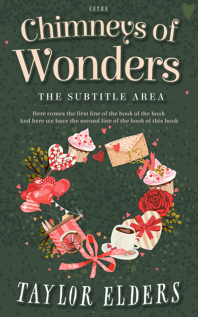 2D view of Premade Romance Book Cover - Lunar Green