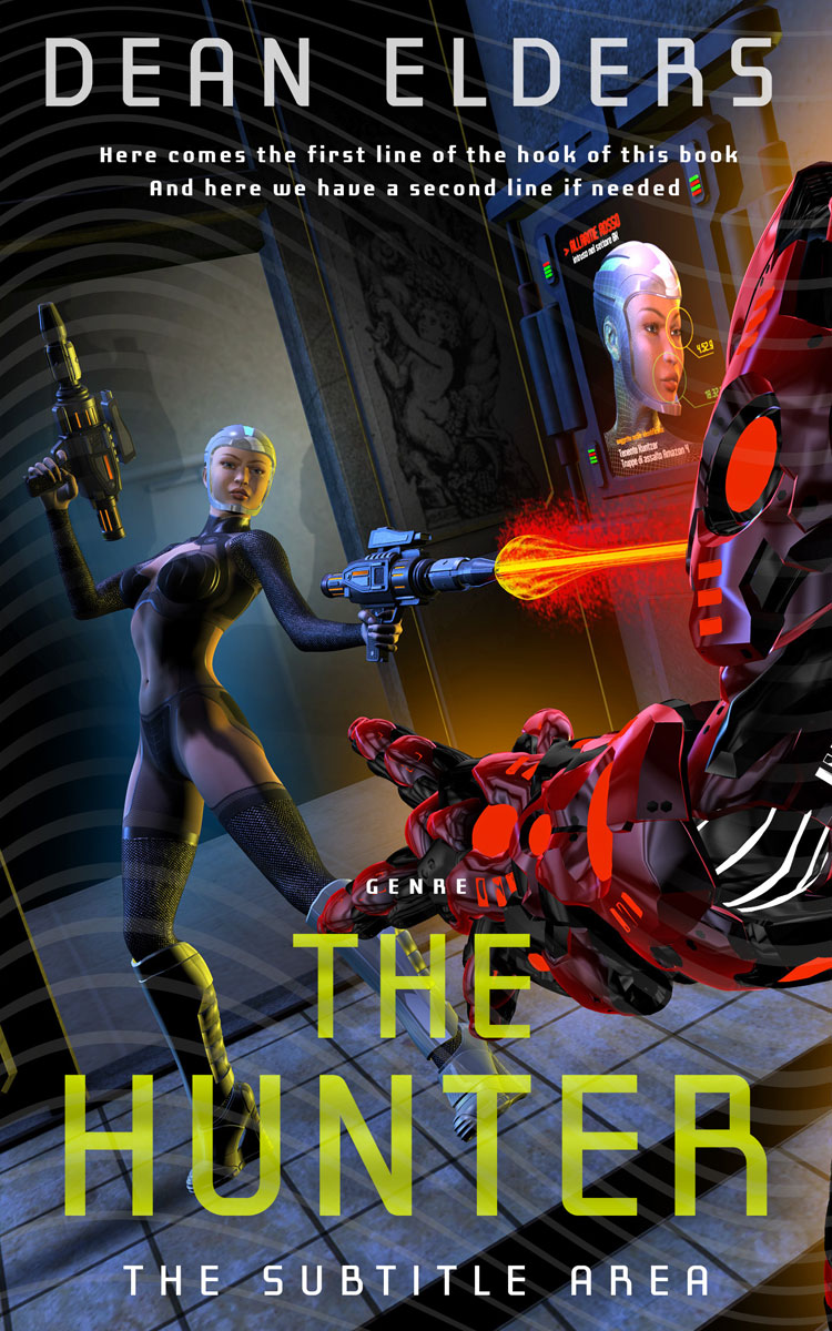 2D view of Premade Science Fiction Book Cover - Shark