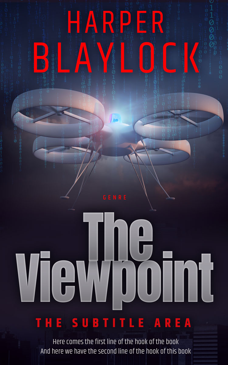 2D view of Premade Mystery & Thriller & Suspense Book Cover - Steel Gray