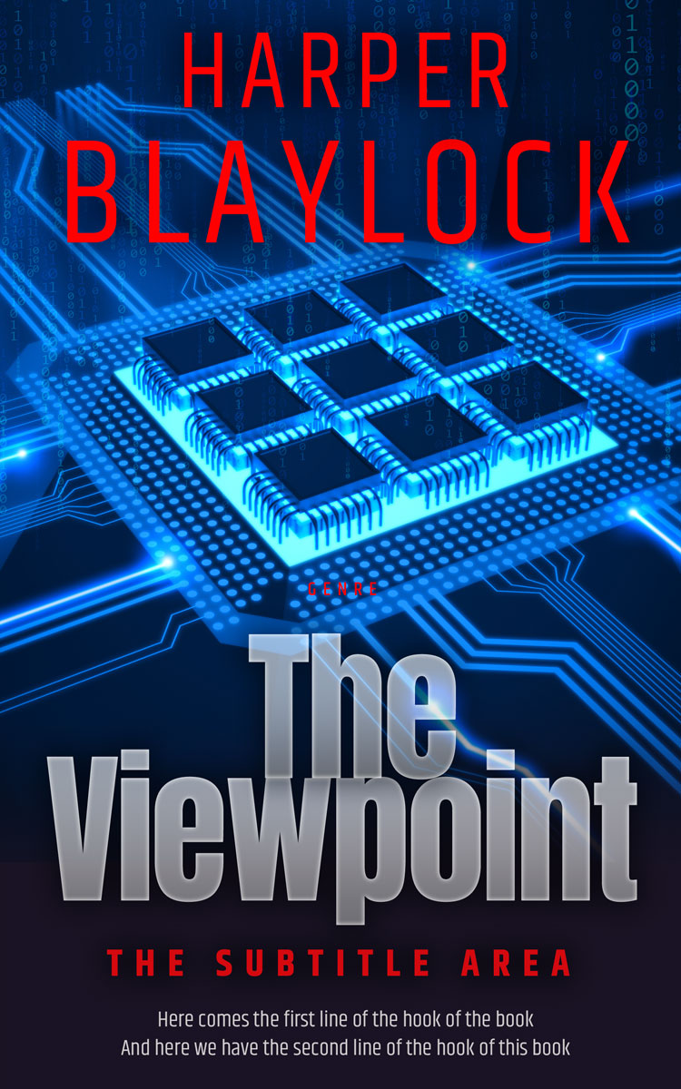 2D view of Premade Abstract Book Cover - Blue Zodiac