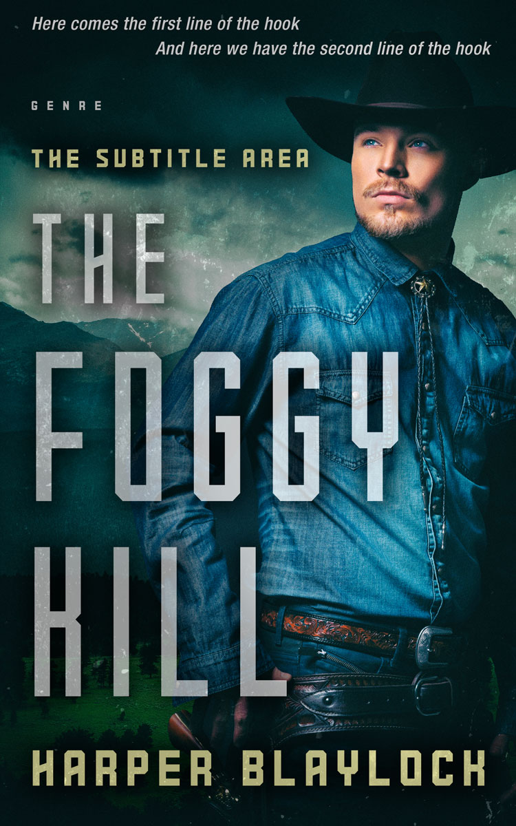 2D view of Premade Action & Adventure Book Cover - Bottle Green