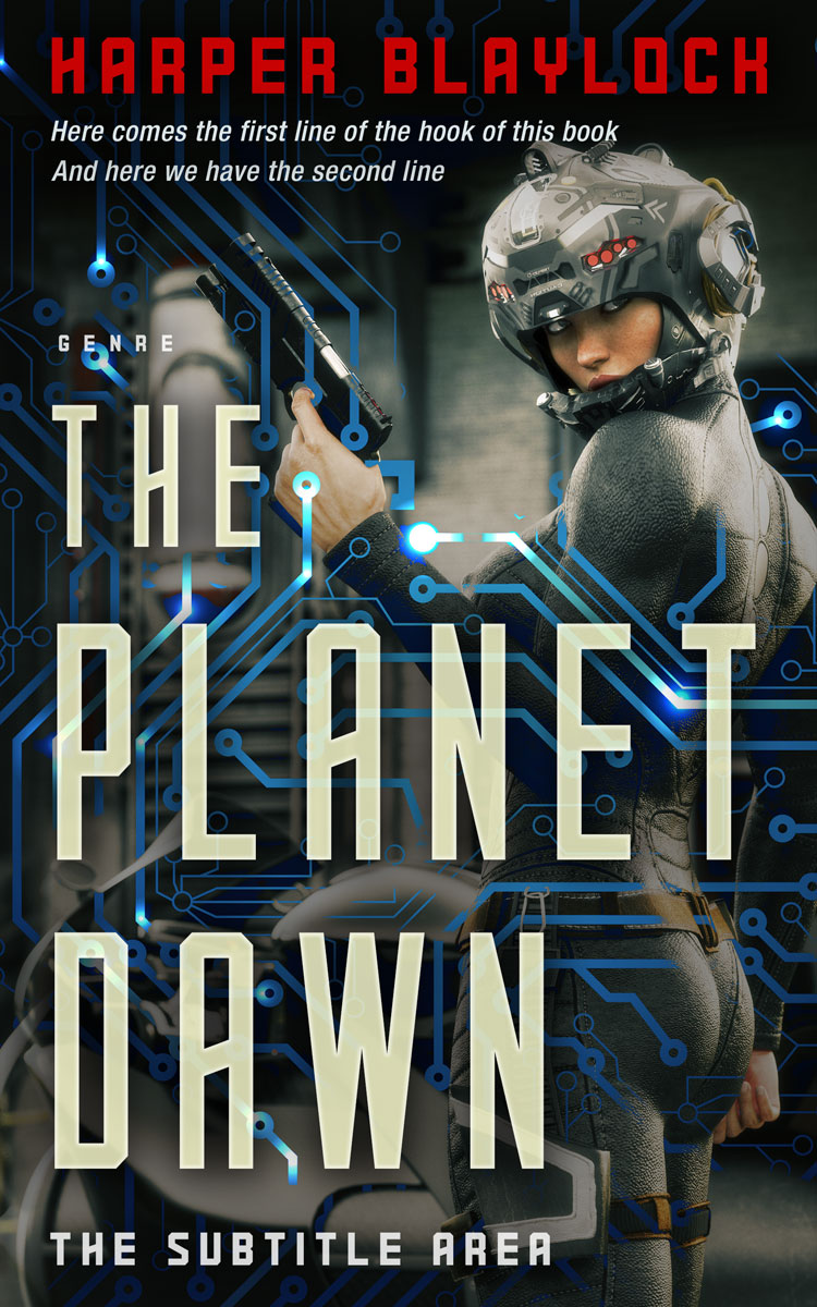 2D view of Premade Science Fiction Book Cover - Vanilla