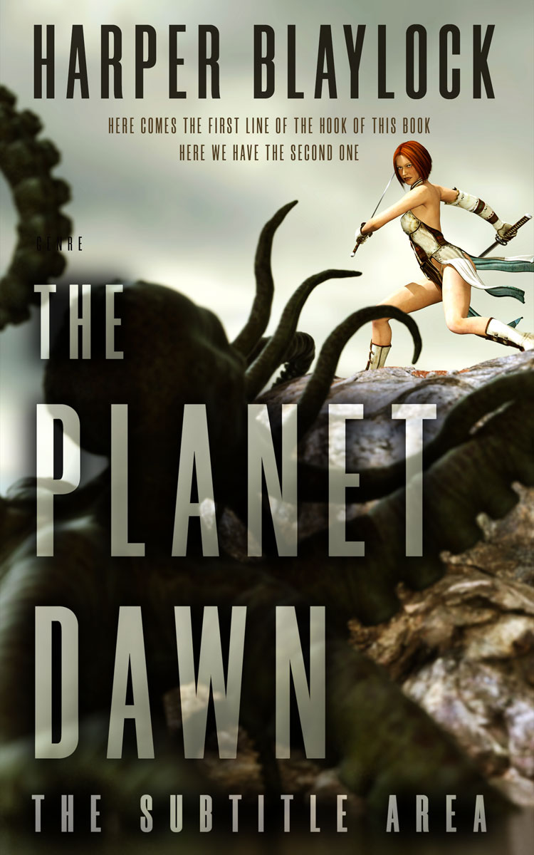 2D view of Premade Fantasy Book Cover - Foggy Gray