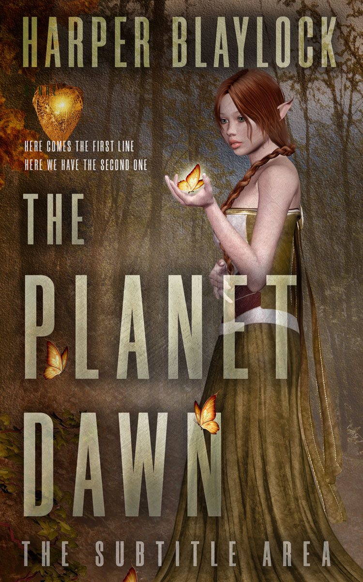 2D view of Premade Fantasy Book Cover - Saddle