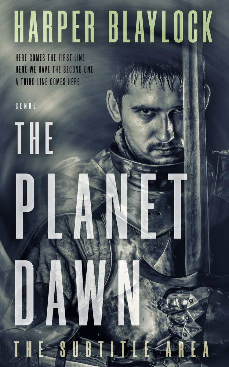 2D view of Premade Action & Adventure Book Cover - Bright Gray