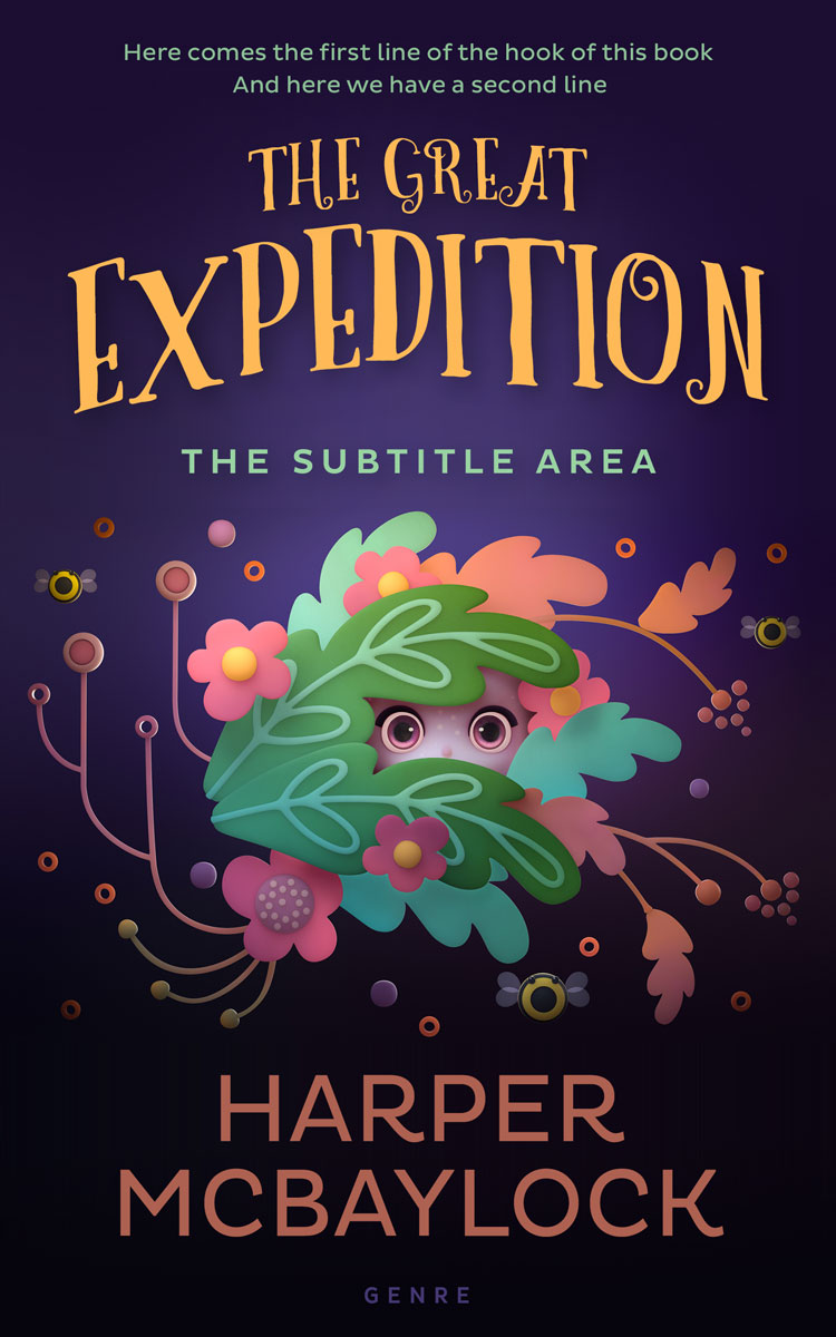 2D view of Premade Fantasy Book Cover - Revolver