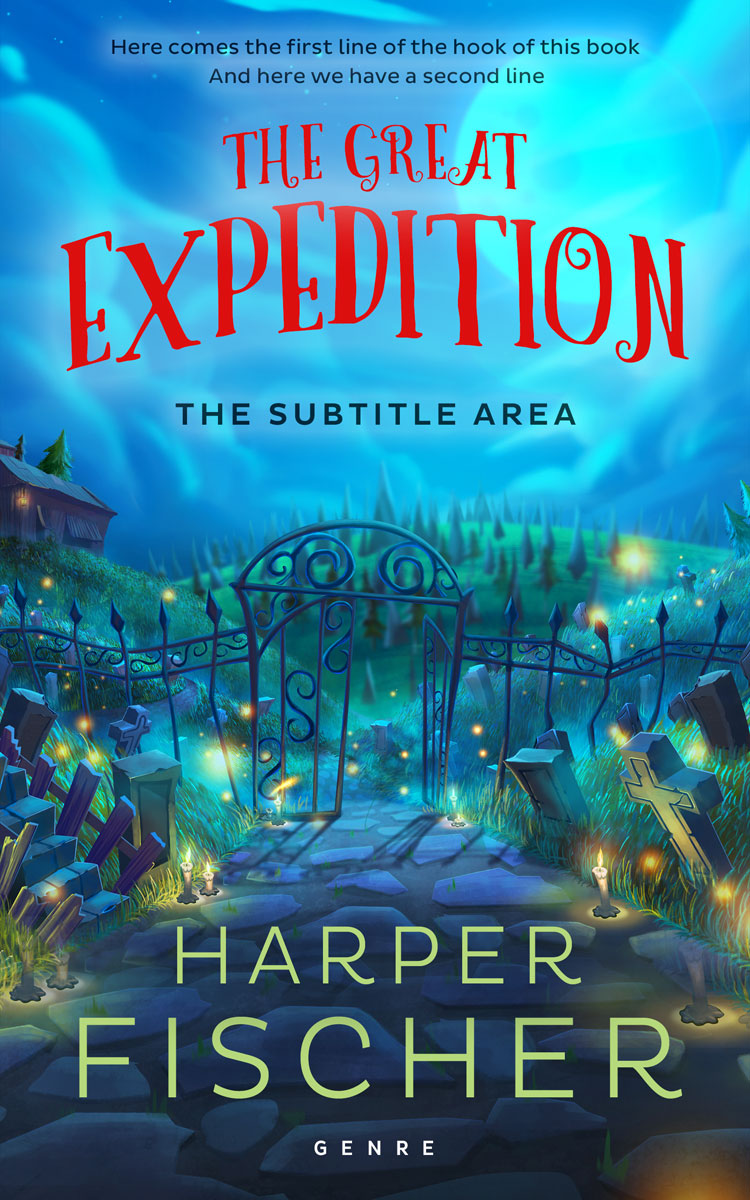 2D view of Premade Fantasy Book Cover - Blue Dianne