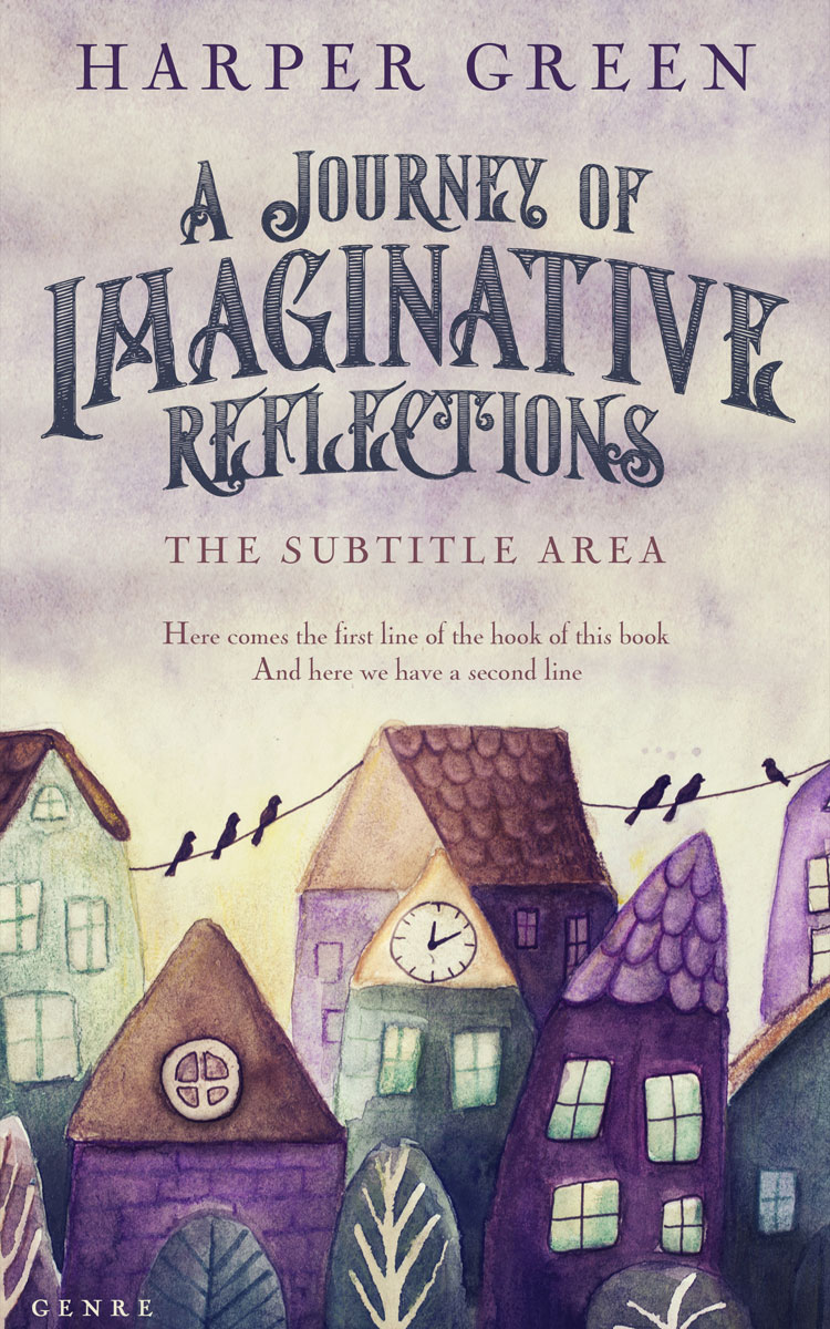 2D view of Premade Fantasy Book Cover - Swirl